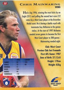 1997 Select AFL Ultimate Series #57 Chris Mainwaring Back